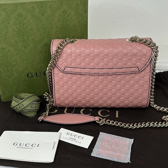 NEW Gucci Emily Guccissima Pink Small Crossbody Bag Horse-bit embellishment - Picture 4 of 10
